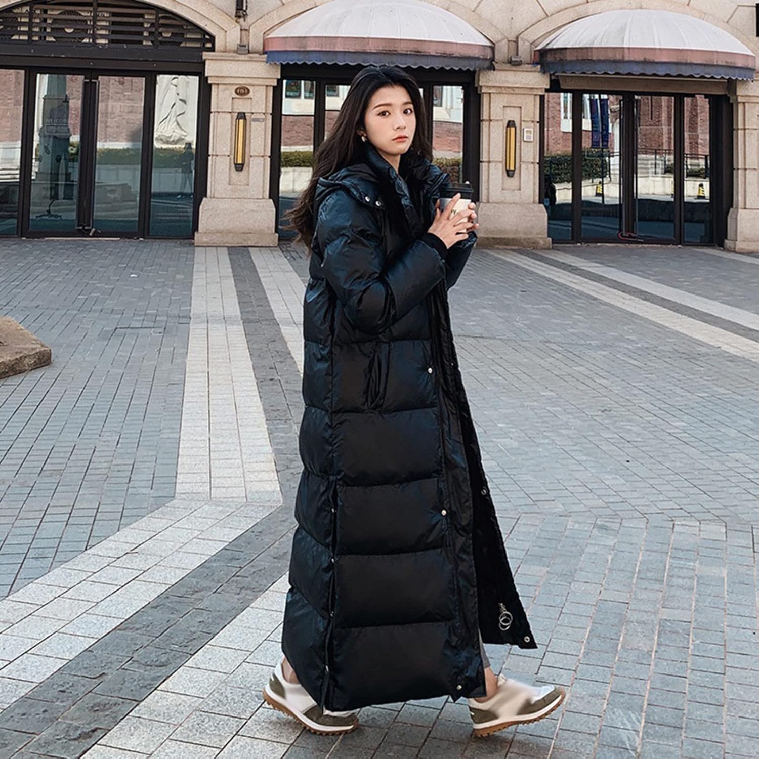 Amazon | [Ropevzo] ダウンコート レディース 足首 ロング マキシ丈